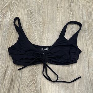 Frankie's Bikinis Black Ruched Top